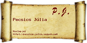 Pecsics Júlia névjegykártya